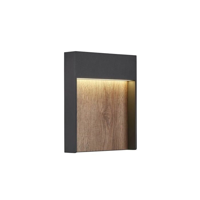 FLATT,  LED Wandaufbauleuchte, 3000K, IP65, anthrazit/braun