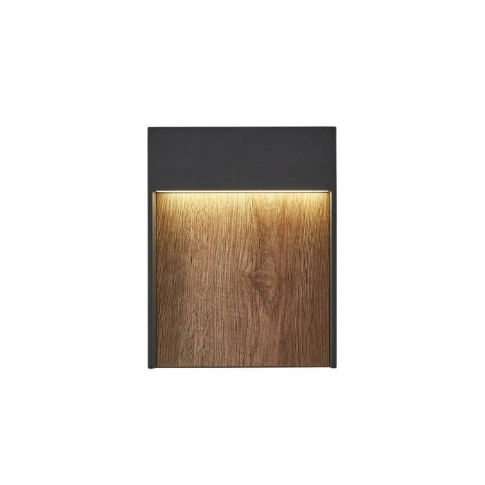 FLATT,  LED Wandaufbauleuchte, 3000K, IP65, anthrazit/braun 3