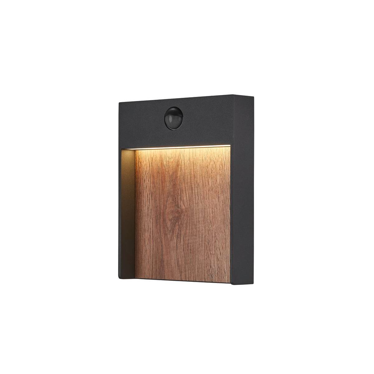 FLATT SENSOR,  LED Wandaufbauleuchte, 3000K, IP65, anthrazit/braun