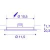 SENSER 12,  LED Deckeneinbauleuchte rund weiß 3000K LED 12