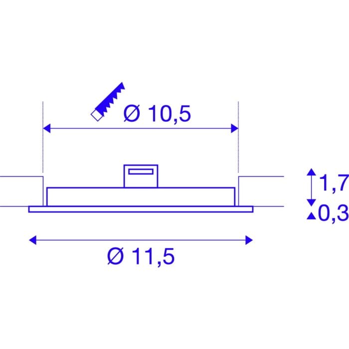 SENSER 12,  LED Deckeneinbauleuchte rund weiß 3000K LED 6