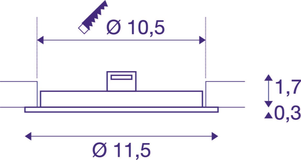 SENSER 12,  LED Deckeneinbauleuchte rund weiß 3000K 4W 6 SENSER 12,  LED Deckeneinbauleuchte rund weiß 3000K 4W 6