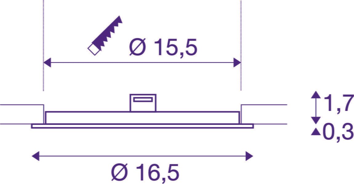 SENSER 18,  LED Deckeneinbauleuchte rund weiß 3000K 10 W 4