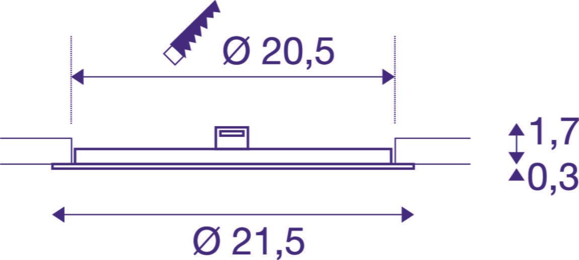 SENSER 24,  LED Deckeneinbauleuchte rund weiß 3000K CRI 90 6 SENSER 24,  LED Deckeneinbauleuchte rund weiß 3000K CRI 90 6