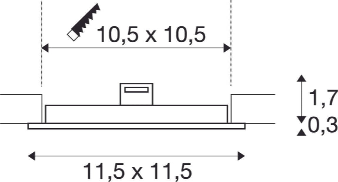 SENSER 12,  LED Deckeneinbauleuchte eckig weiß 3000K CRI 90 6