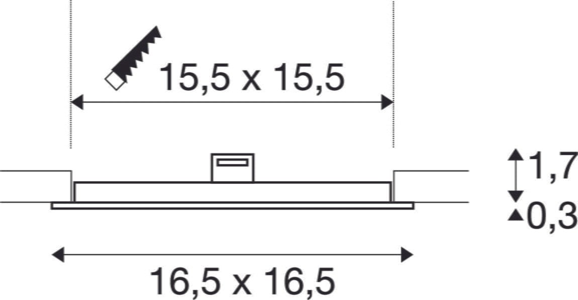 SENSER 18,  LED Deckeneinbauleuchte eckig weiß 3000K Innenbereich 5