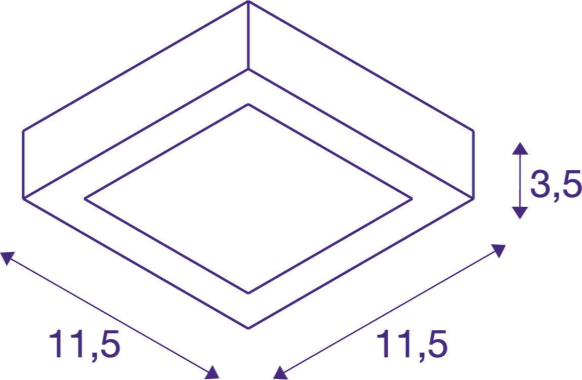 SENSER 12,  Wand-und Deckeneleuchte LED Deckenaufbauleuchte eckig weiß 3000K 4