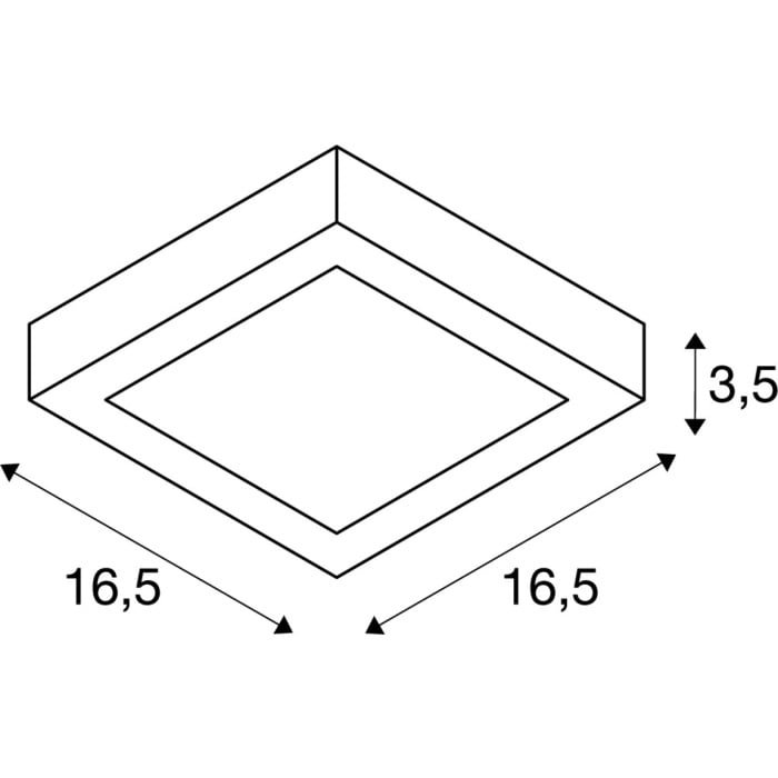 SENSER 18,  LED Deckenaufbauleuchte eckig weiß 3000K 4