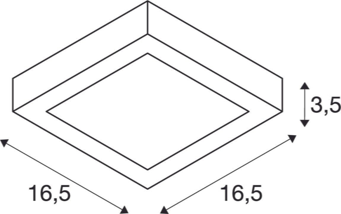 SENSER 18,  LED Deckenaufbauleuchte eckig weiß 3000K 4