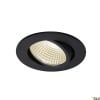 NEW TRIA 68,  LED Deckeneinbauleuchte schwarz rund 3000K 38° inkl. Treiber Clipfedern 7