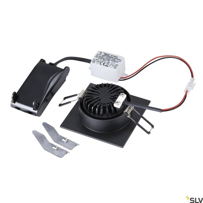 NEW TRIA 68 I CS,  LED Deckeneinbauleuchte schwarz eckig 3000K 38° inkl. Treiber Clipfedern 2