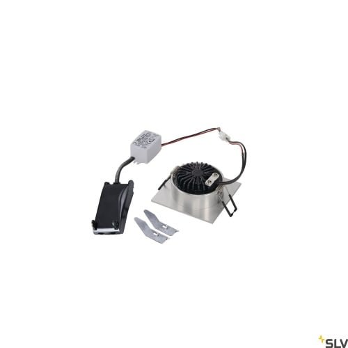 NEW TRIA 68 I CS,  LED Deckeneinbauleuchte alu eckig 2700K 38° inkl. Treiber Clipfedern Aluminium