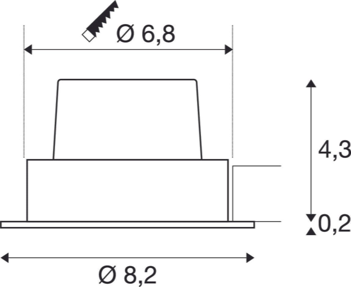 NEW TRIA 68,  LED Deckeneinbauleuchte weiß 2700K rund 4