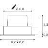 NEW TRIA 68,  LED Deckeneinbauleuchte weiß 2700K eckig 6