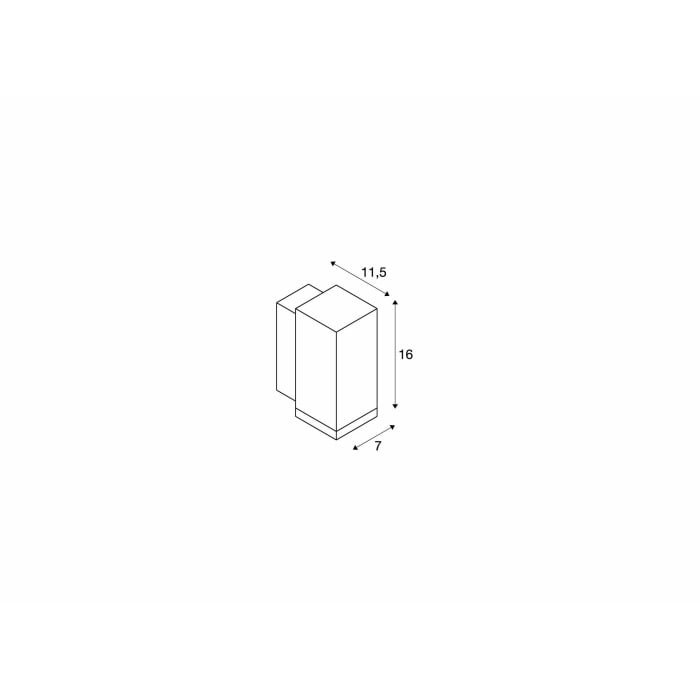 ENOLA SQUARE S, single  LED Wandaufbauleuchte anthrazit 4