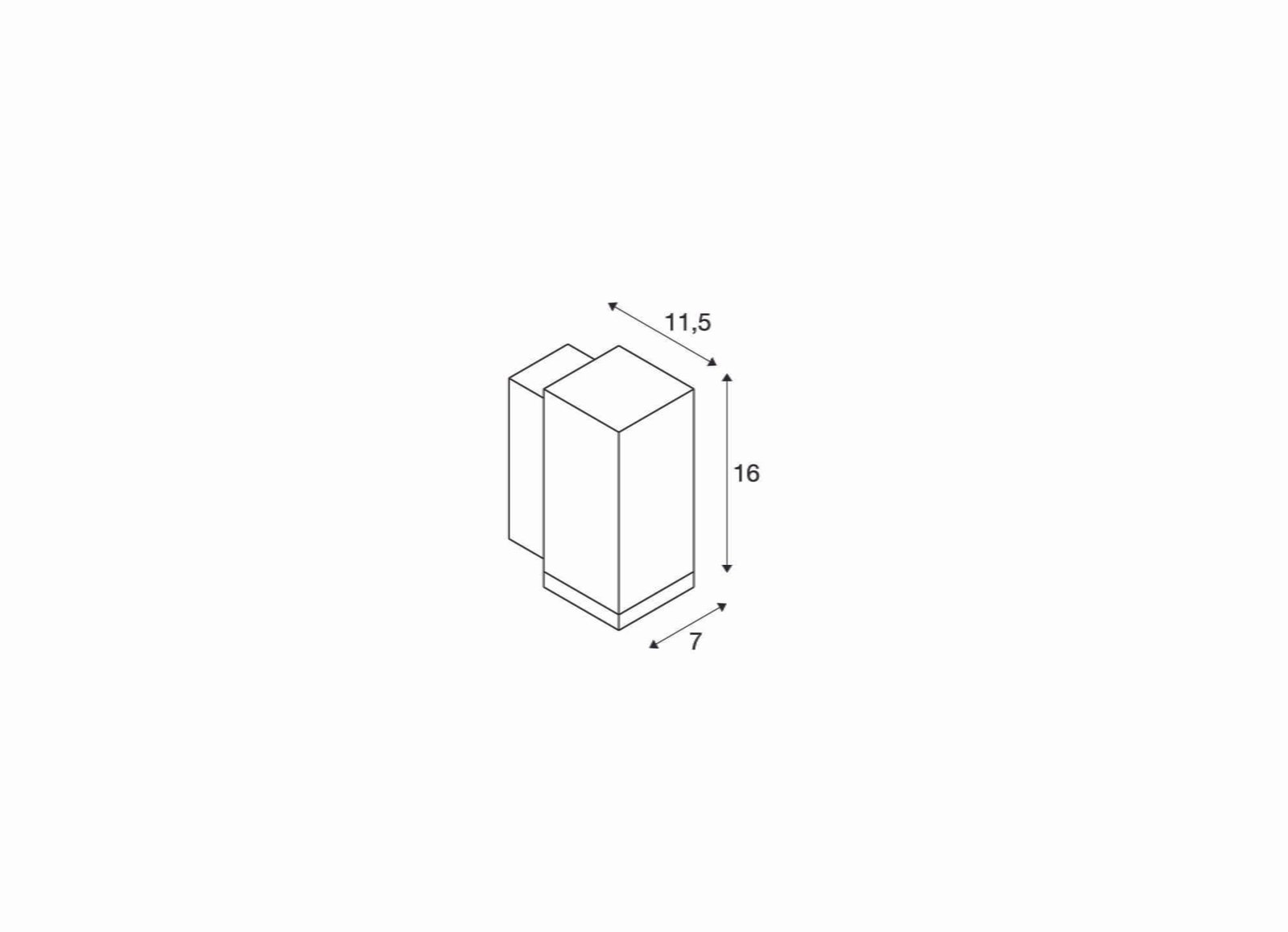 ENOLA SQUARE S, single  LED Wandaufbauleuchte anthrazit 4