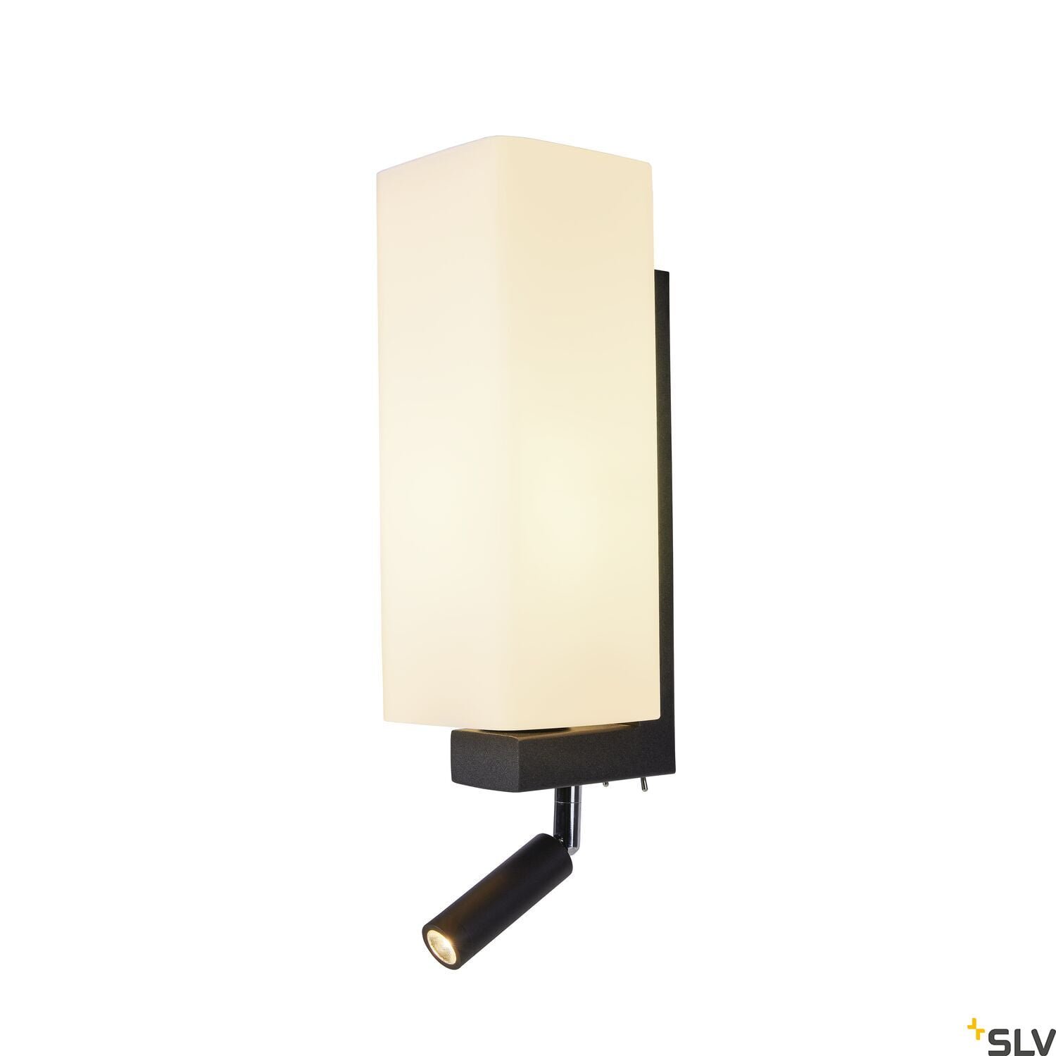 QUADRASS SPOT,  Wandaufbauleuchte mit LED Spot und E27 Fassung, schwarz