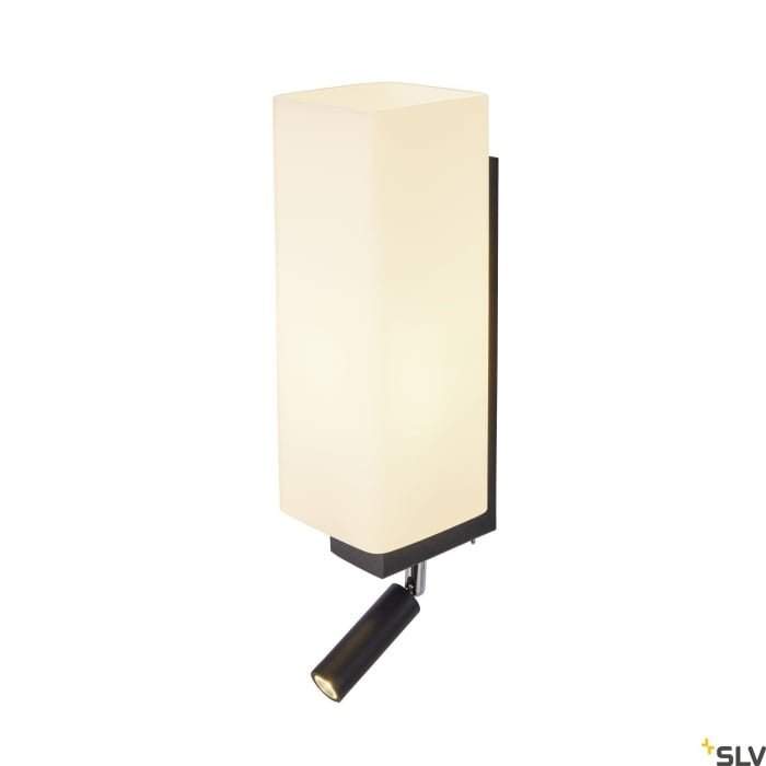 QUADRASS SPOT,  Wandaufbauleuchte mit LED Spot und E27 Fassung, schwarz 3