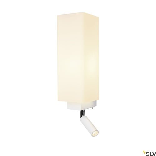 QUADRASS SPOT,  Wandaufbauleuchte mit LED Spot und E27 Fassung, weiß