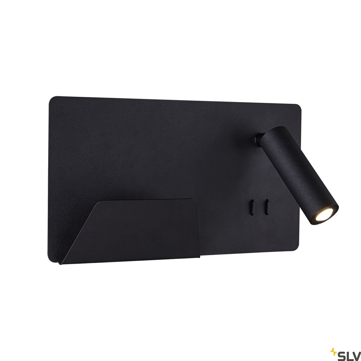 SOMNILA SPOT,  LED Wandaufbauleuchte 3000K schwarz Version links inkl. USB Anschluss