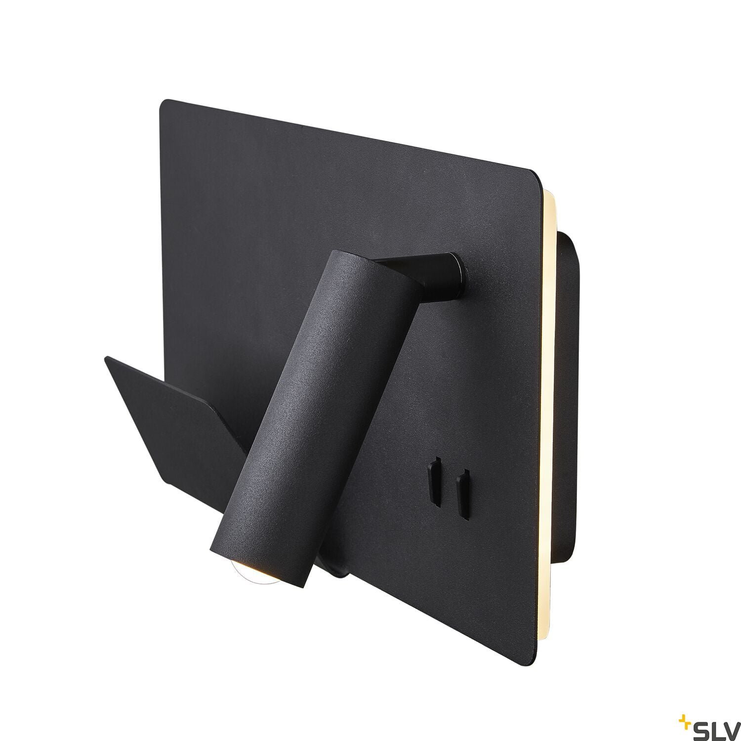 SOMNILA SPOT,  LED Wandaufbauleuchte 3000K schwarz Version links inkl. USB Anschluss 2