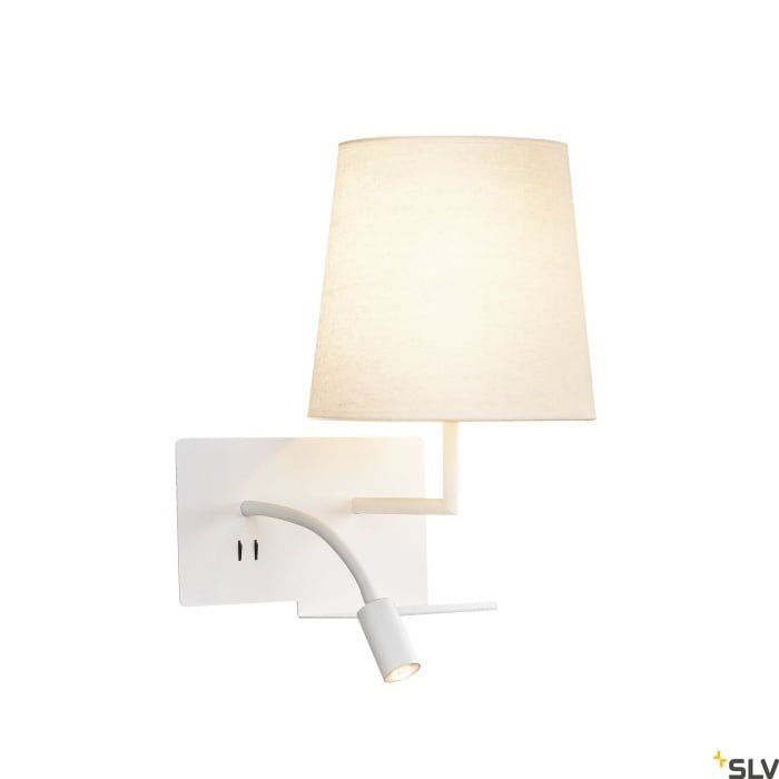 SOMNILA FLEX,  LED Wandaufbauleuchte 3000K weiß Version rechts inkl. USB Anschluss