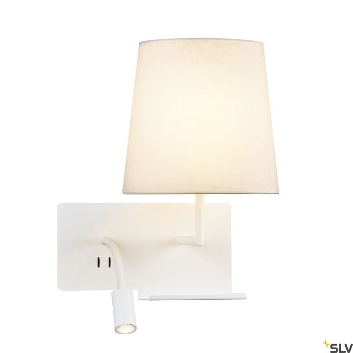 SOMNILA FLEX,  LED Wandaufbauleuchte 3000K weiß Version rechts inkl. USB Anschluss 2