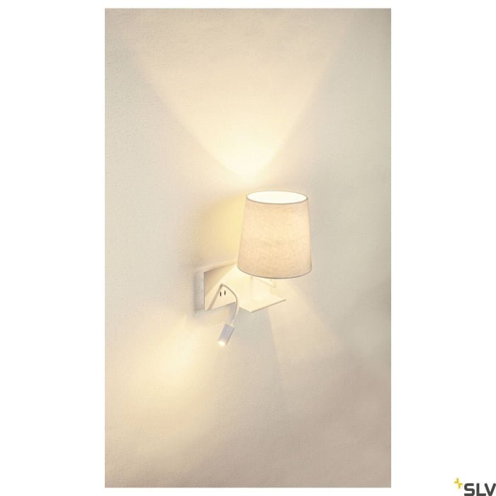 SOMNILA FLEX,  LED Wandaufbauleuchte 3000K weiß Version rechts inkl. USB Anschluss 6