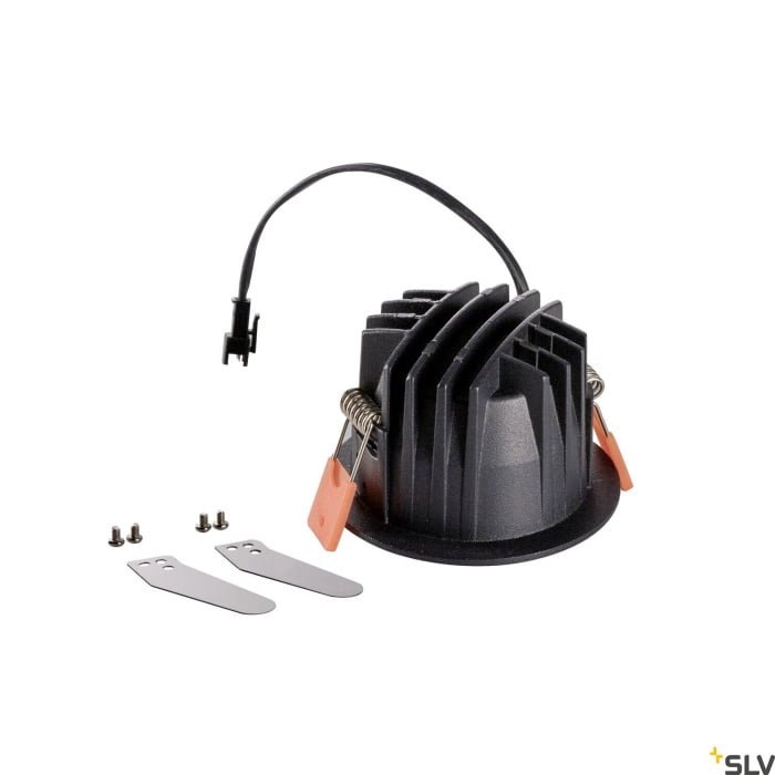 NUMINOS® DL S,  LED Deckeneinbauleuchte schwarz/schwarz 2700K 40° inkl. Blattfedern 2