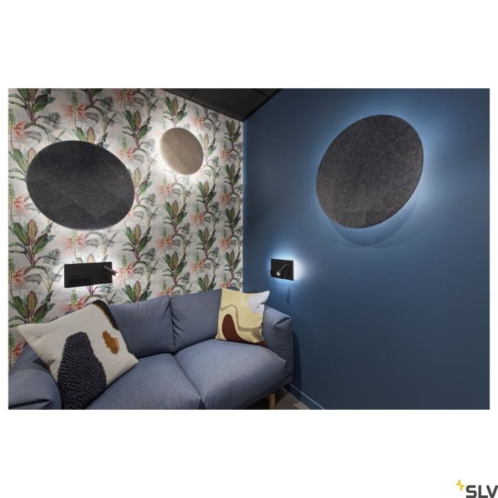 SOMNILA SPOT,  LED Wandaufbauleuchte 3000K schwarz Version links inkl. USB Anschluss 5