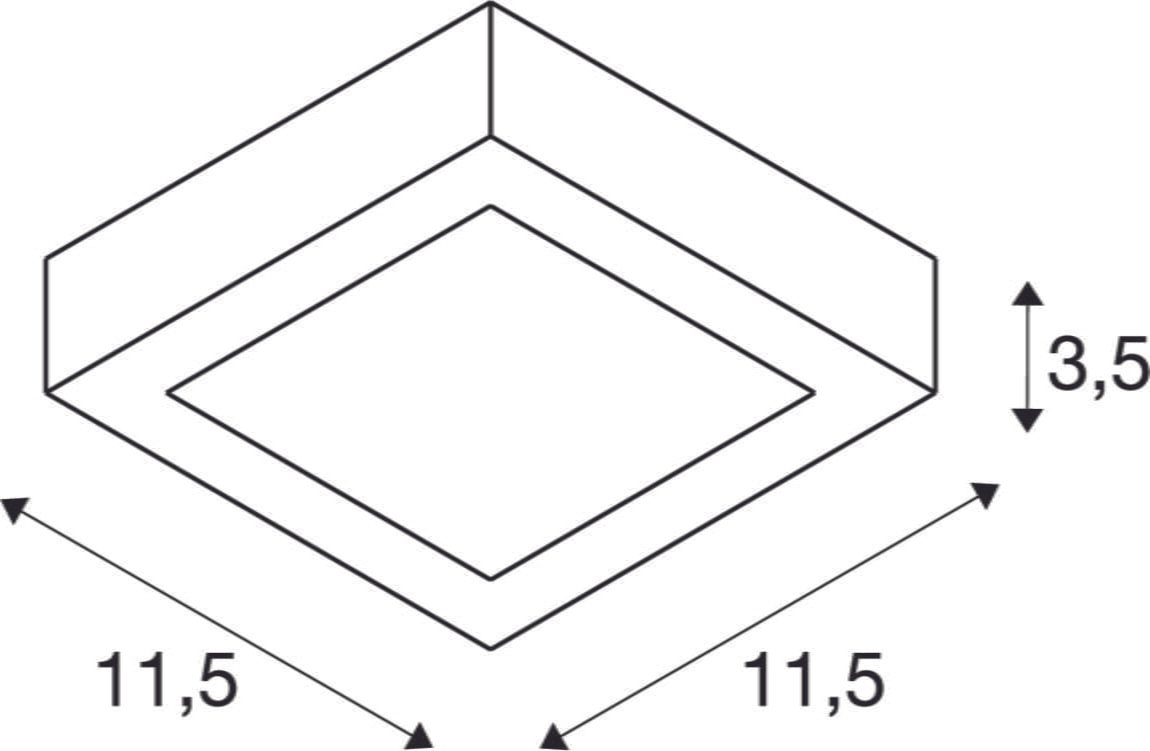 SENSER 12,  LED Wand- und Deckenaufbauleuchte eckig weiß 4000K 4