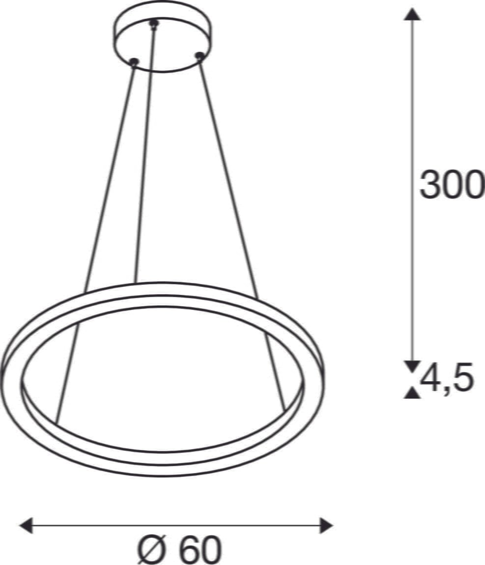 ONE 60 PD DALI UP/DOWN,  LED Pendelleuchte schwarz CCT switch 3000/4000K 6