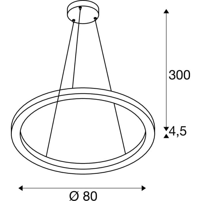 ONE 80 PD DALI UP/DOWN,  LED Pendelleuchte schwarz CCT switch 3000/4000K 5