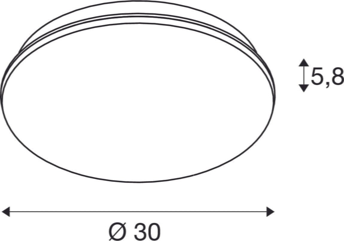 SIMA,  LED Wand- und Deckenaufbauleuchte weiß 3000K rund dimmbar 5