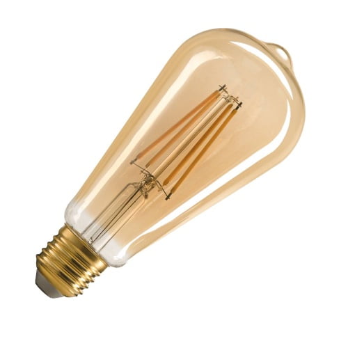 ST64 E27 LED Leuchtmittel in Gold 7,5W/700lm, 2500K, dimmbar 7