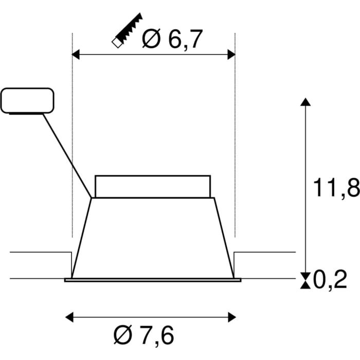 HORN, Deckeneinbauleuchte schwarz 25W blower door getestet GU10 3