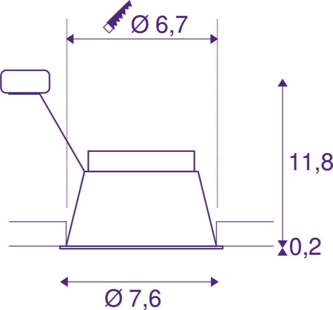 HORN, Deckeneinbauleuchte weiß 25W blower door getestet blower door getestet 3