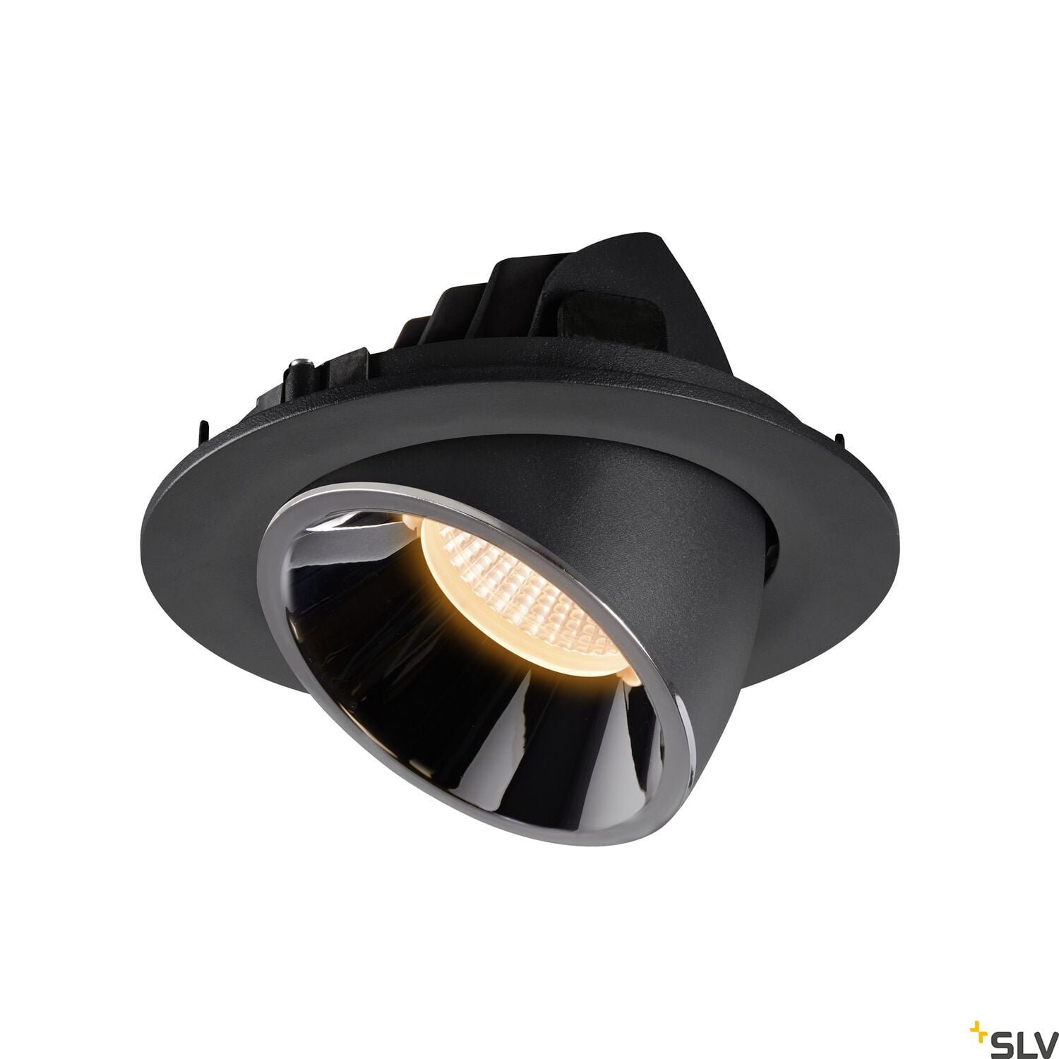 NUMINOS GIMBLE L, Deckeneinbauleuchte schwarz / chrom 2700K 40° 3