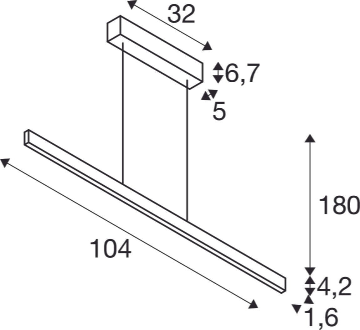 ONE LINEAR 100, Pendelleuchte schwarz 24W 2700/3000K 5