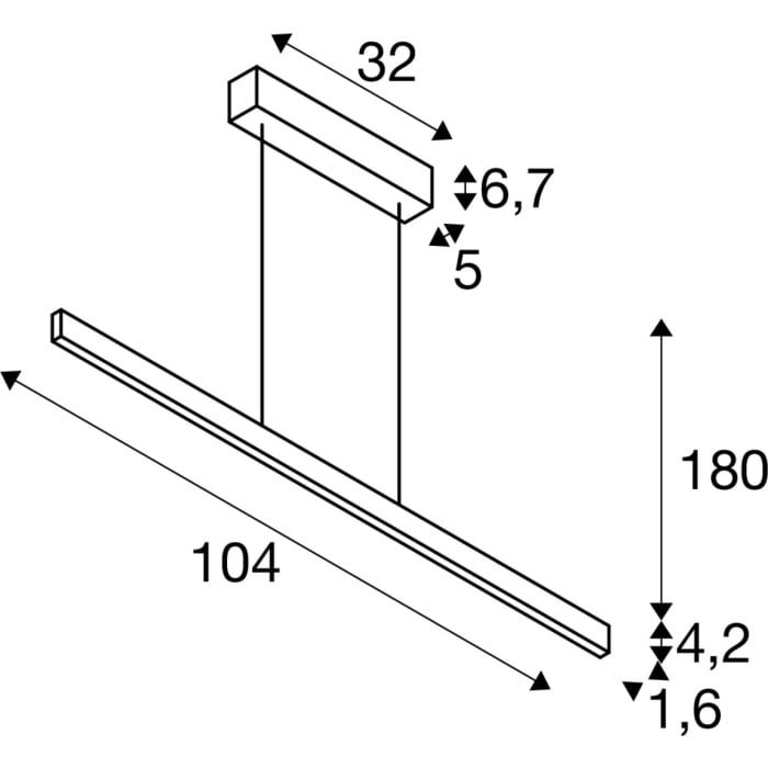 ONE LINEAR 100, Pendelleuchte weiß 24W 2700/3000K 4