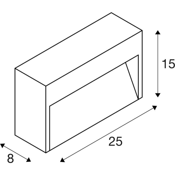 CONCRETO M, WL Wandaufbauleuchte grau, 8.5W, 350lm, 3000K 4