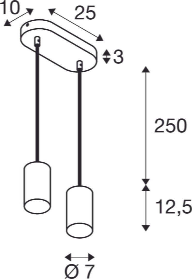 ASTO TUBE, Pendelleuchte, GU10, Pendellänge 250 cm, max. 2x10W, weiß 7