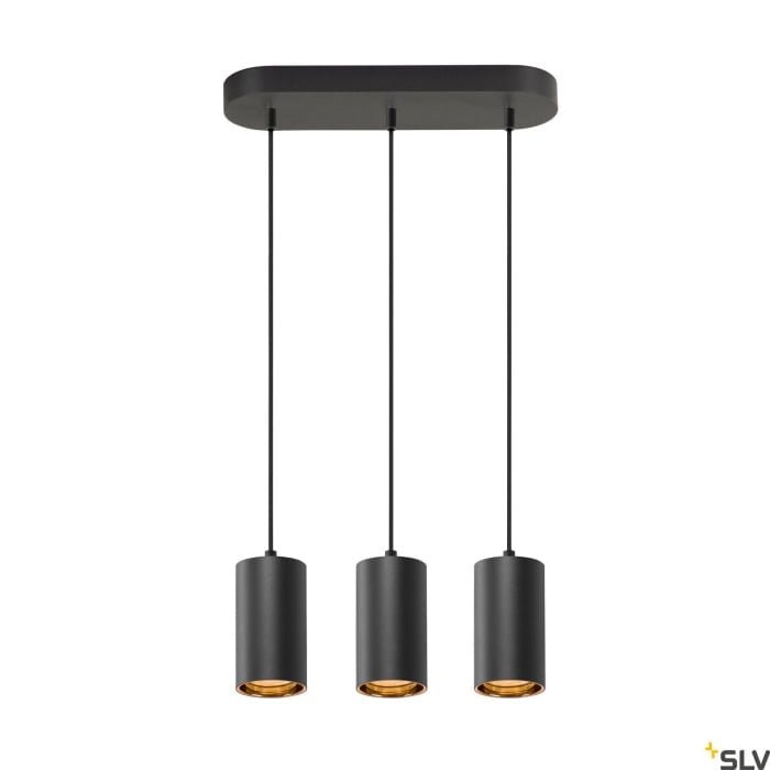 ASTO TUBE, Pendelleuchte, GU10, Pendellänge 250 cm, max. 3x10W, schwarz 2