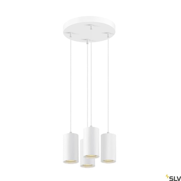 ASTO TUBE, Pendelleuchte, GU10, Pendellänge 250 cm, max. 4x10W, weiß