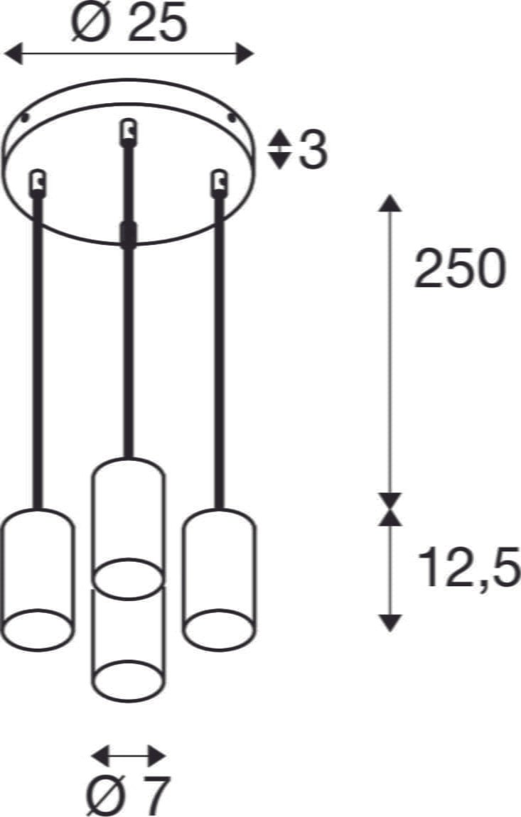 ASTO TUBE, Pendelleuchte, GU10, Pendellänge 250 cm, max. 4x10W, weiß 5