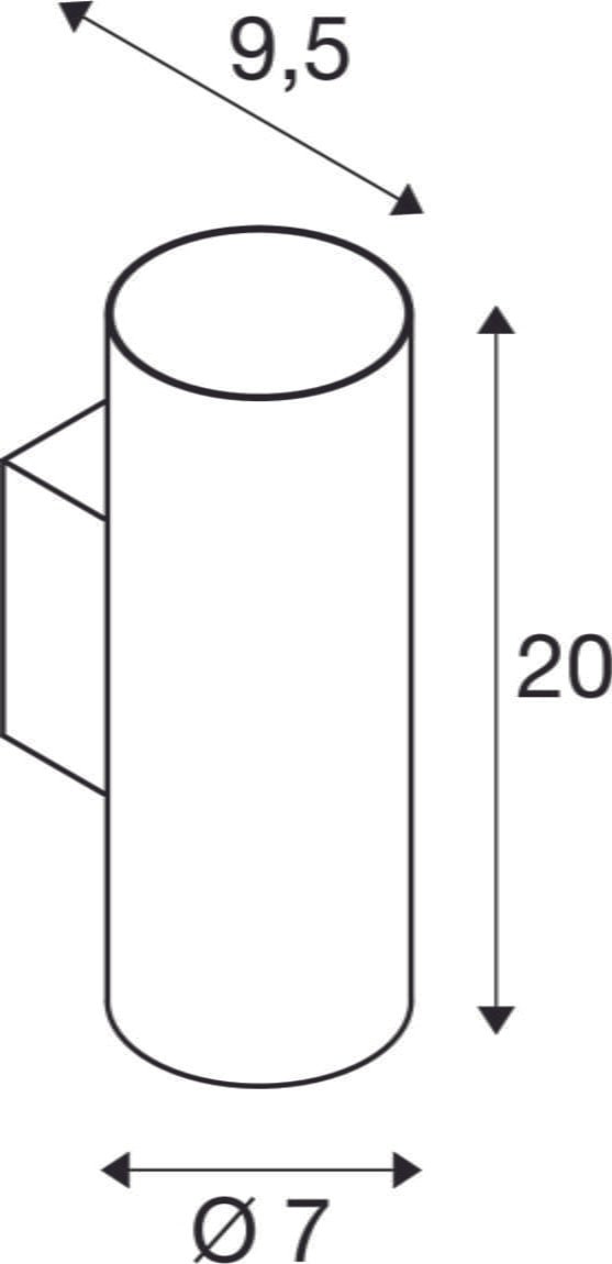 ASTO TUBE max. 2x10W, Wandaufbauleuchte, zylindrisch, weiß 7