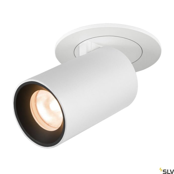 NUMINOS® PROJECTOR XS, Deckeneinbauleuchte, 2700 K, 40°, zylindrisch, weiß / schwarz