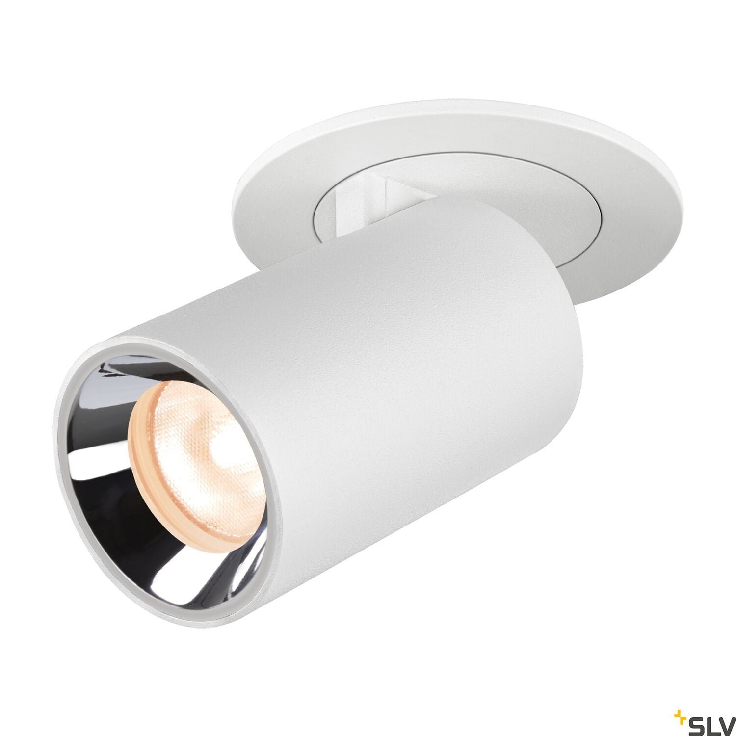 NUMINOS® PROJECTOR XS, Deckeneinbauleuchte, 2700 K, 40°, zylindrisch, weiß / chrom