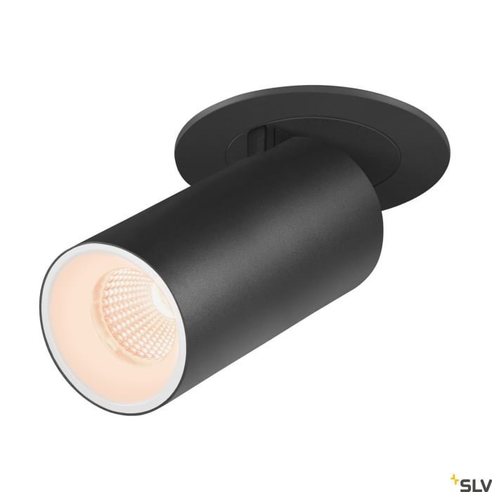 NUMINOS® PROJECTOR S, Deckeneinbauleuchte, 2700 K, 40°, zylindrisch, schwarz / weiß