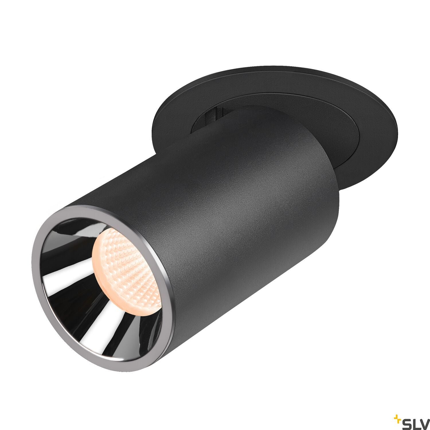 NUMINOS® PROJECTOR M, Deckeneinbauleuchte, 2700 K, 40°, zylindrisch, schwarz / chrom